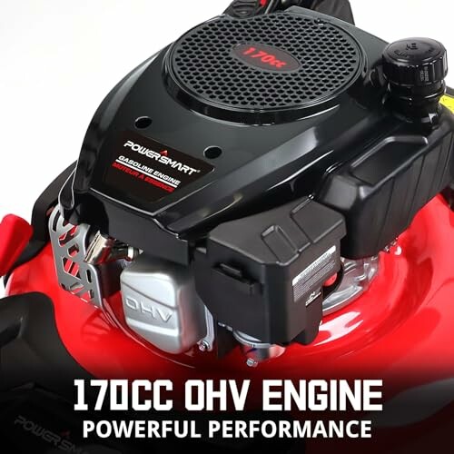 170cc OHV engine with powerful performance label