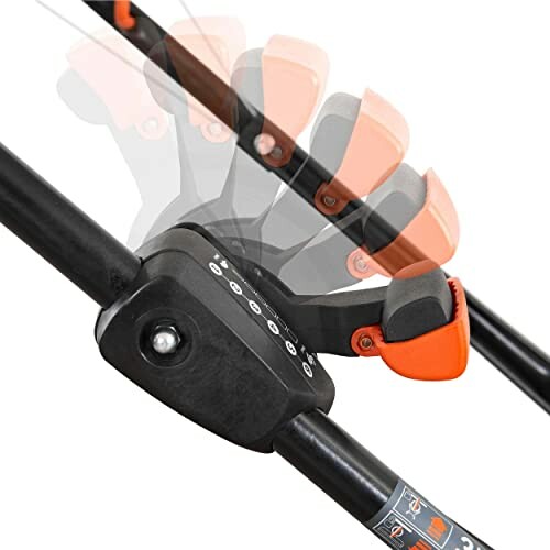 Adjustable pruning shears with locking mechanism in multiple positions.