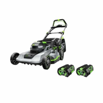 EGO electric lawn mower with two battery packs