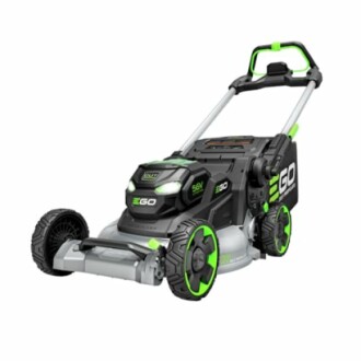 EGO electric lawn mower with green accents