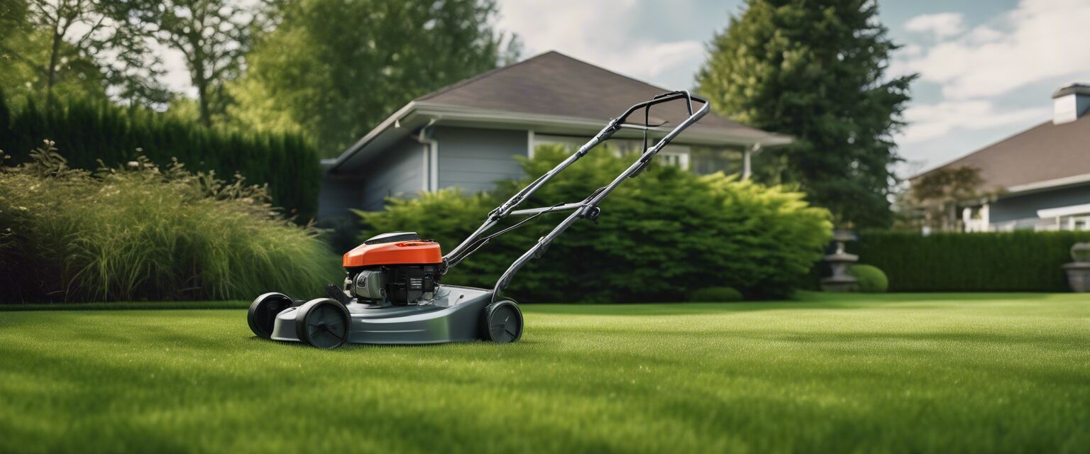 Lawn with self-propelled mower