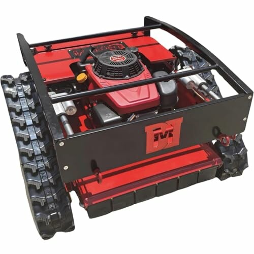 Remote Control Lawn Mower with red and black design